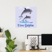 Poster dauphins (Bureau à domicile)