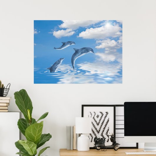 Poster Dauphins (Bureau à domicile)