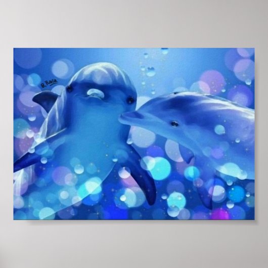 Poster Dauphins à l´huile (Devant)