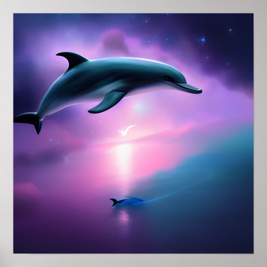 Poster Dauphins de nuit (Devant)