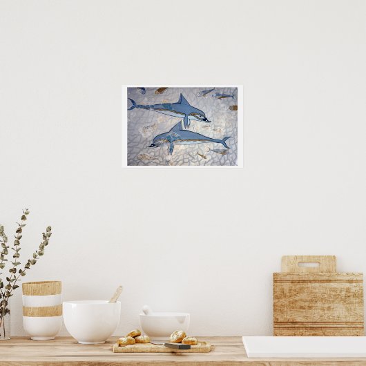Poster Dauphins (fresque) (Cuisine)