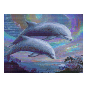 Poster Dauphins mystiques dans le royaume de l'océan des