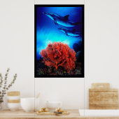 Poster Dauphins sur coraux (Cuisine)