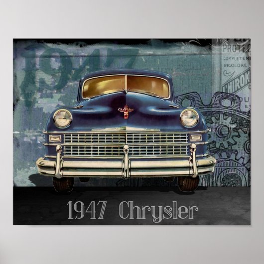 Poster d'auto Chrysler 1947 vintage (Devant)