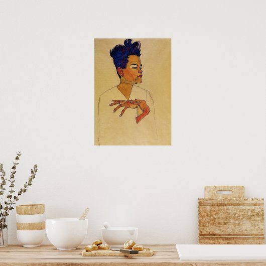Poster d'auto-portrait Egon Schiele (Cuisine)