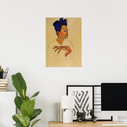 Poster d'auto-portrait Egon Schiele (Bureau à domicile)