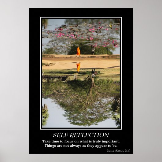Poster d'auto-réflexion - Moine en Angkor Vat (Devant)