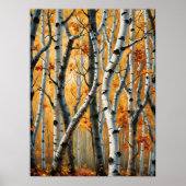 Poster d'automne Birch Trees (Devant)