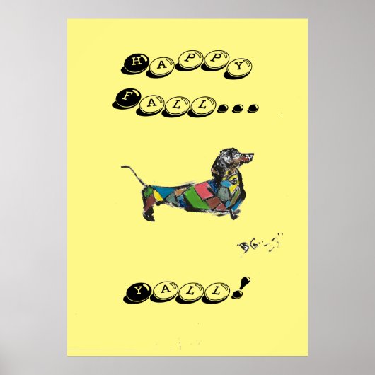 Poster d'automne de Dachshund (Devant)