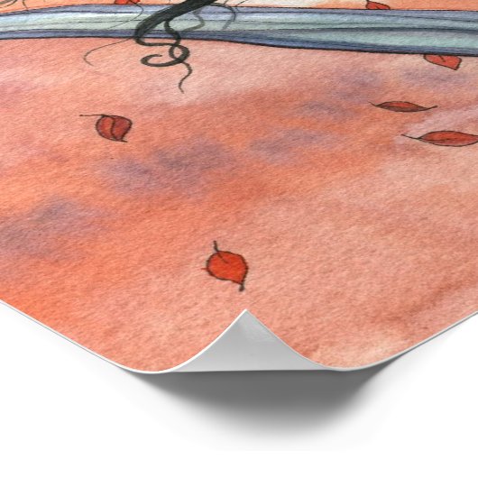 Poster d'automne de Witch Cat par Molly Harrison (Coin)