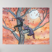 Poster d'automne de Witch Cat par Molly Harrison (Devant)