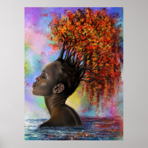 Poster d'Automne Femme Imprimer