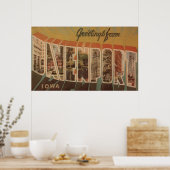 Poster Davenport, Iowa - Scènes de grandes lettres (Cuisine)