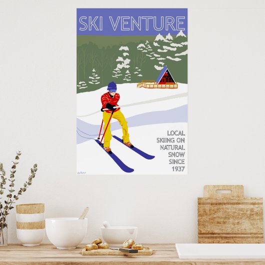 Poster d'aventure Ski 24"x36" (Cuisine)