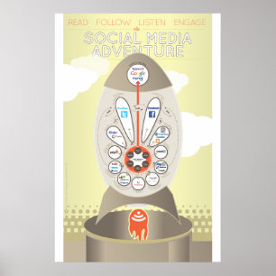 Poster d'aventure sur les médias sociaux