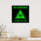 Poster d'avertissement au laser vert et noir (Cuisine)