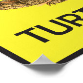 Poster d'avertissement croiser tortue (Coin)
