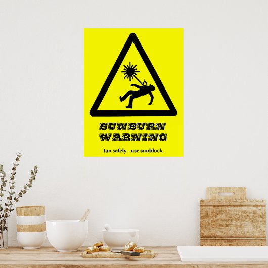 Poster d'avertissement de brûlure de soleil (Cuisine)