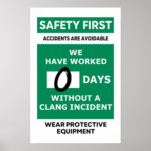 Poster d'avertissement de clang des ingénieurs spa (Devant)