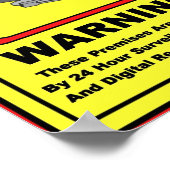 Poster d'avertissement de sécurité de surveillance (Coin)