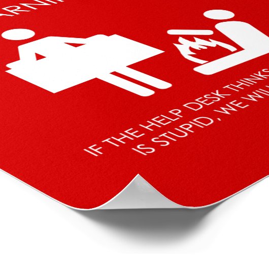 Poster d'avertissement du centre d'aide (Coin)