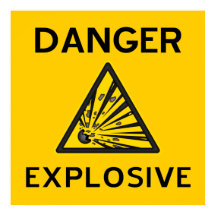 Poster d'avertissement explosif