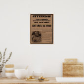 Poster d'avertissement Vampire. Décor de fête d'Ha (Cuisine)