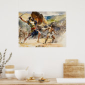 Poster David combat Goliath puissant (Cuisine)