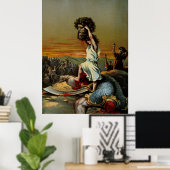 Poster David hisse la tête de Goliath (Bureau à domicile)