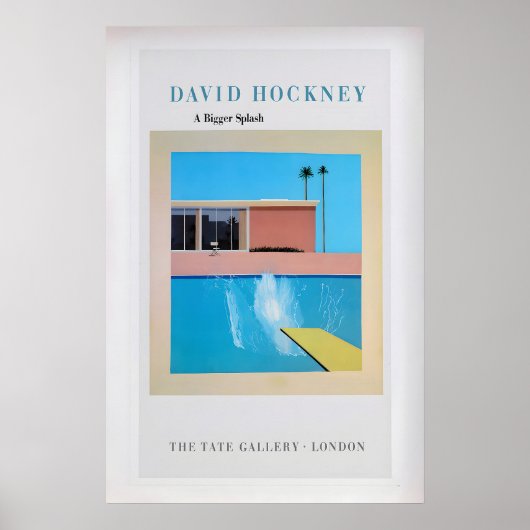 Poster David Hockney 'A Bigger Splash' Exposition Vintage (Devant)