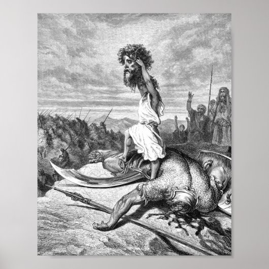 Poster David Slay Goliath De Gustave Dore 1886 (Devant)
