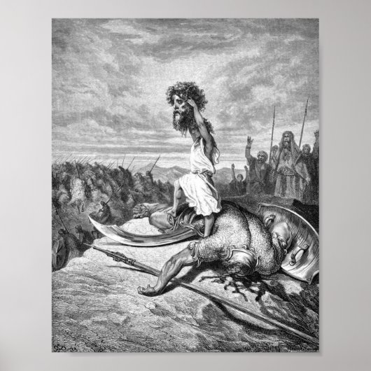 Poster David Slay Goliath De Gustave Dore 1886 (Devant)