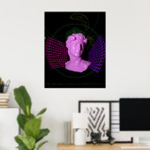 Poster David through Time and Space [~vaporwave aesthetic (Bureau à domicile)