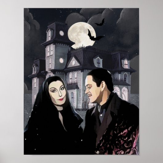 Poster DaVinci Morticia Addams Mashup (Devant)