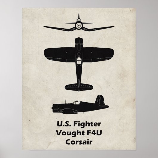 Poster d'avion 2ÈME GUERRE MONDIALE F4U Corsair -  (Devant)