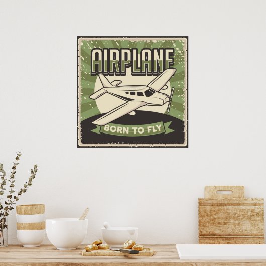 Poster d'avion Retro (Cuisine)
