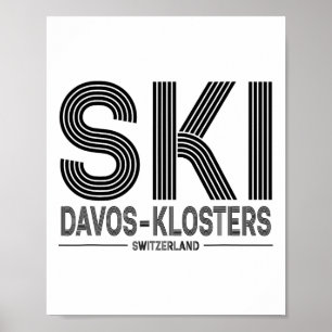 Poster Davos Klosters Station de ski Alpes suisses Ski Su