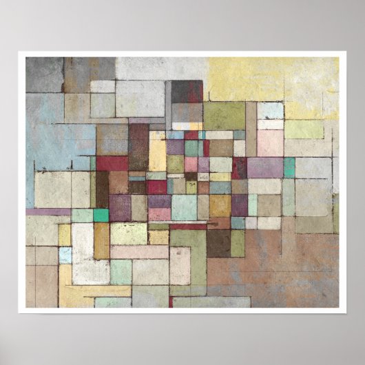 Poster Dawn Beach treillis peinture Abstraite (Devant)