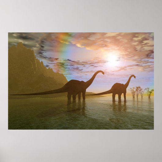 POSTER DAWN OF THE DINOSAURS PRINT (Devant)