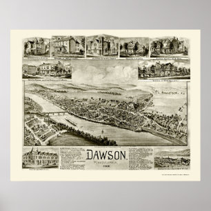 Poster Dawson, carte panoramique de PA - 1902