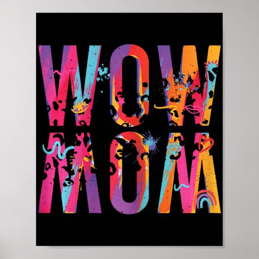 Poster Day Maman est juste Wow Updown Art Brush Maman Wow (Devant)