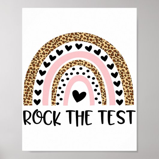Poster Day Rock L'Enseignant De Test Funny Rainbow Testin (Devant)