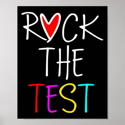 Poster Day Rock The Test Teacher Test Day Funny Teache (Devant)