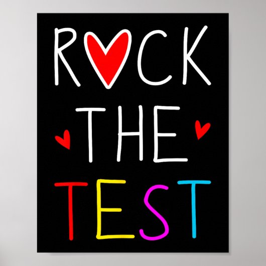Poster Day Rock The Test Teacher Test Day Funny Teache (Devant)