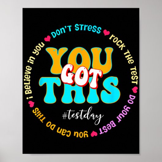 Poster Day Rock The Test Teacher Test Day Vous Avez Obten (Devant)