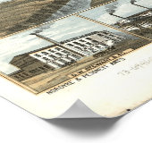 Poster Dayton Ohio 1870 Carte panoramique antique (Coin)