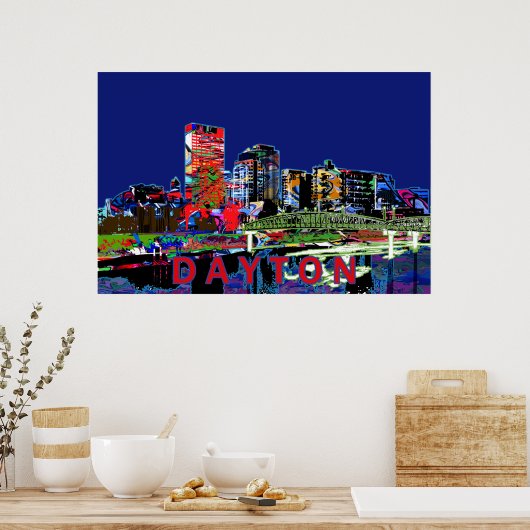 Poster Dayton, Ohio en graffiti (Cuisine)