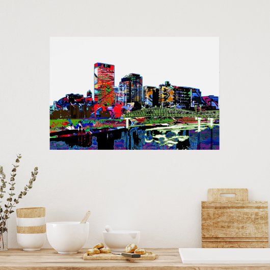 Poster Dayton, Ohio en graffiti (Cuisine)