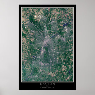 Poster Dayton Ohio From Space Satellite Map