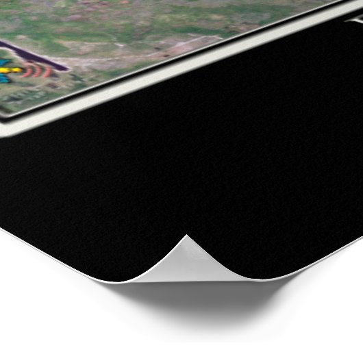 Poster Daytona Beach Floride De l'espace Carte Satellite (Coin)